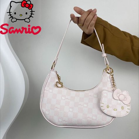 Sanrio Hello Kitty New Women's Shoulder Bag Cartoon Cute Women's Handbag Luxury Brand Fashion Trend Handbag Luxury, Bag Cartoon, Women's Handbag, Cartoon Cute, Cute Woman, Womens Fashion Trends, Large Bags, New Woman, Luxury Brand