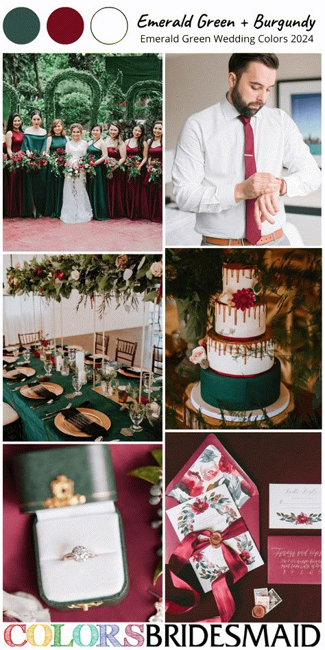 Teal Green And Burgundy Wedding, Maroon Gold And Green Wedding, Jade And Burgundy Wedding, Navy Blue Tux With Emerald Green Tie, Emerald Green Red And Gold Wedding, Green Gold And Burgundy Wedding, Emerald And Ruby Wedding Theme, Emerald Green And Wine Red Wedding Theme, Emerald Green And Maroon Wedding Theme