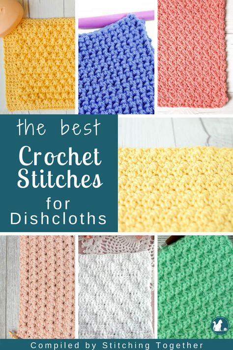 Looking for the perfect crochet stitches for your next project? This round up of over 28 crochet stitches for dishcloths is a perfect place to start. Don't forget to save it so you can reference it often. #crochet #crocheting #crochetdishcloth #crochetstitches #stitchingtog Dish Clothes Crochet Free Pattern, Dish Rags Crochet Pattern, Free Crochet Washcloth Pattern, Dishcloth Crochet Pattern Free, Crochet Dishcloths Free Patterns, Crochet Washcloth Free Pattern, Picot Crochet, Crochet Washcloth Free, Crochet Dish Cloth Free Pattern