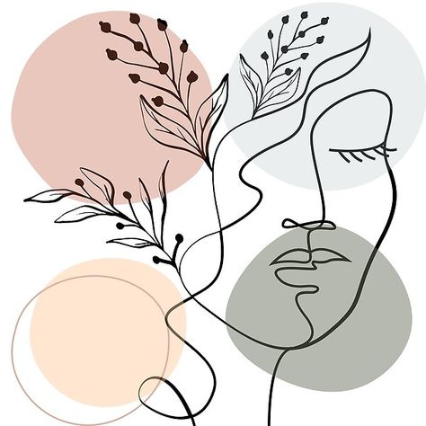 Stylish Mid-Century Minimalist Chic Boho Designer Wall Art by SohoBoho | Redbubble Boho Art Face, Boho Face Line Art, Frida Kahlo Illustration Minimal, Floral Woman Line Art, Minimal Line Art Woman With Flowers, Designer Wall Art, Designer Artwork, Mid Century Minimalist, Minimalistic Art