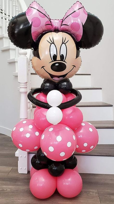 Boy And Girl Birthday Party, Mickey Mouse Balloon, Minnie Mouse Balloons, Minnie Mouse Birthday Party Decorations, Mickey Mouse Balloons, Minnie Mouse Birthday Decorations, Cute Minnie Mouse, Party Arch, Minnie Birthday Party