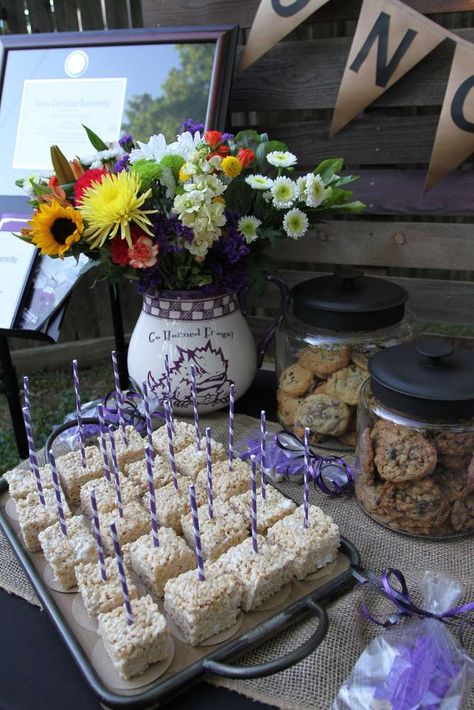 Lsu Graduation Party Ideas, Shsu Graduation Party, Lsu Themed Graduation Party, Tcu Graduation Party, Tcu Party, Tcu College Aesthetic, Tamu Graduation, Tcu Dorm, Masters Graduation