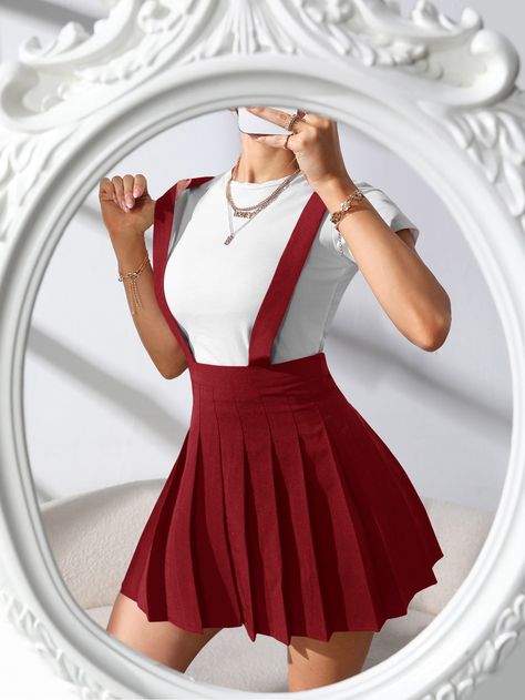 Waitress Outfit, Pinafore Skirt, Preppy Skirt, Suspender Skirt, Women Skirts, Spring Skirts, Suspender Dress, Styl Vintage, Aesthetic Clothes