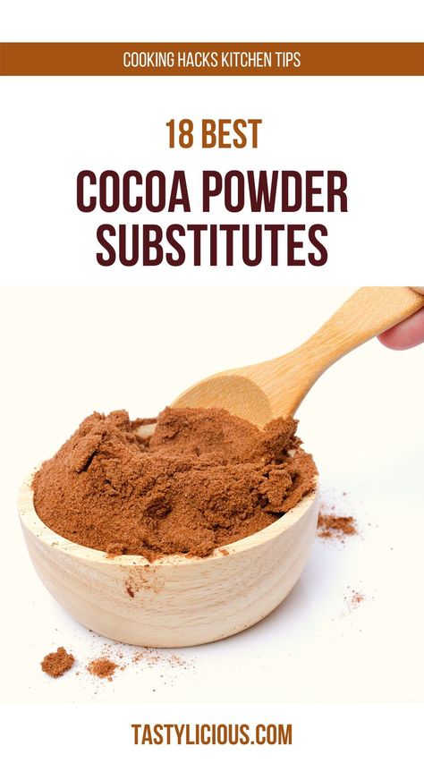 best cocoa powder substitutes | unsweetened cocoa powder substitute | substitute for cocoa powder in cake | cocoa powder substitute for brownies | cocoa powder substitute hot chocolate | dark chocolate cocoa powder substitute Brownies Cocoa Powder, Brownies Without Cocoa Powder, Substitute For Heavy Cream, Substitute For Eggs, Egg Substitute In Baking, Cocoa Powder Brownies, Cocoa Powder Recipes, Egg Substitute, Carob Powder