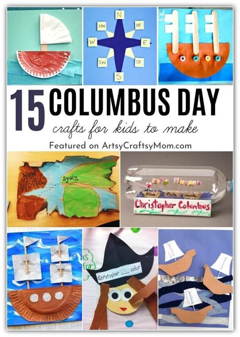 Columbus Day Kindergarten Free, Columbus Day Stem Activities, Columbus Ship Craft, Christopher Columbus Craft Kindergarten, Columbus Day Crafts For Toddlers, Columbus Crafts For Kids, Columbus Day Craft, Columbus Day Crafts Preschool, Columbus Day Crafts For Kids