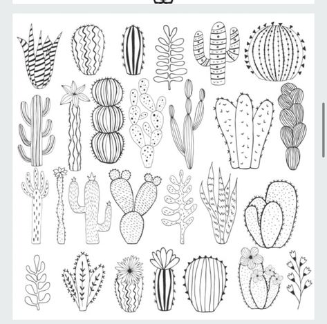 Palm Springs Tattoo, Palm Springs Tattoo Ideas, Cactus Ink Drawing, Line Art Cactus, Doodles Cactus, Succulent Line Art Simple, Western Doodles, Cactus Drawings, Tattoo Cactus