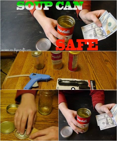 Gardez vos objets de valeur sécurisé avec cette soupe Can Safe ingénieux bricolage ... Influential Quotes, Roach Clips, Secret Hiding Spots, Diversion Safe, Secret Hiding Places, Hidden Safe, Hide Money, Survival Ideas, Random Tips