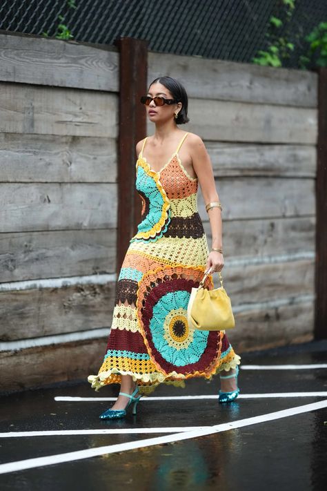 Everything’s Coming Up Crochet: How To Style The Nostalgic Summer Trend That’s A Shortcut To Boho Chic | British Vogue Crochet For Summer, Nostalgic Summer, Balloon Skirt, Bubble Skirt, 2024 Trends, Summer Fashion Trends, British Vogue, Boho Vibe, Summer Trends