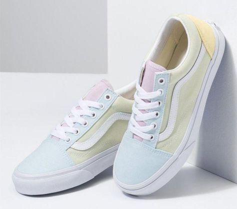 Shop Vans OLD SKOOL (PASTEL BLOCK) MULTI/TRUE WHITE | Vans Australia Pastel Vans, Street Skater, Old Skool Platform, Old Skool Vans, Vans Store, Toddler Size Chart, Footwear For Men, Shoes Vans, White Vans