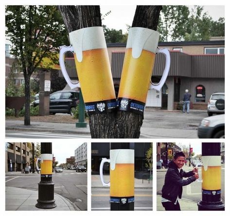 Guerrilla Advertising, Beer Advertisement, Out Of Home Advertising, Guerrilla Marketing, Beer Advertising, Beer Ad, Oktoberfest Beer, 광고 디자인, Beer Poster