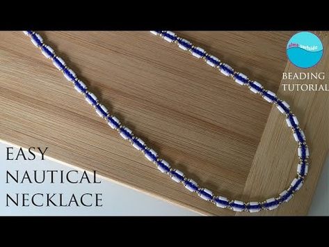 (2) BEADING TUTORIAL: Easy Nautical Necklace/Collar nautico, bugle, seed beads #easytutorial #diyjewelry - YouTube Nautical Necklace, Beads Pattern, Bead Weaving Tutorials, Weaving Tutorial, Necklace Collar, Necklace Patterns, Beading Tutorial, Crafts Jewelry, Bugle Beads