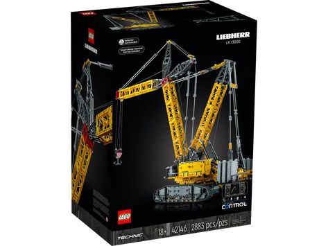 Introducing the LEGO® Technic™ Liebherr Crawler Crane (42146). This massive model stands over 38 in. high and offers realistic movement. It's the ultimate construction challenge! Get ready for an immersive building experience with this impressive crane. With tank steering, rotating turntable, and more, it's packed with authentic details. Perfect for crane enthusiasts and adult LEGO fans. #LEGO #Technic #CrawlerCrane. #ad Liebherr Crane, Lego Technic Sets, Mighty Machines, Lego Mario, Lego Disney Princess, Crawler Crane, Construction Lego, Shop Lego, Projects For Adults