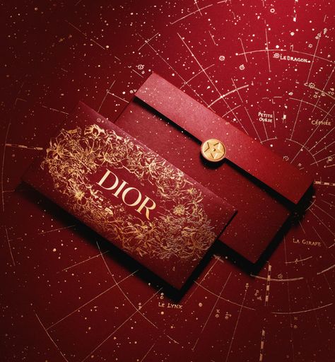 Dior Celebrates the Lunar New Year with a Starry Theme | DIOR Dior Office, Lunar New Year 2023, Red Envelope Design, Barbie Closet, Dior Lipstick, Dior Star, Lucky Money, Red Pocket, Red Packet