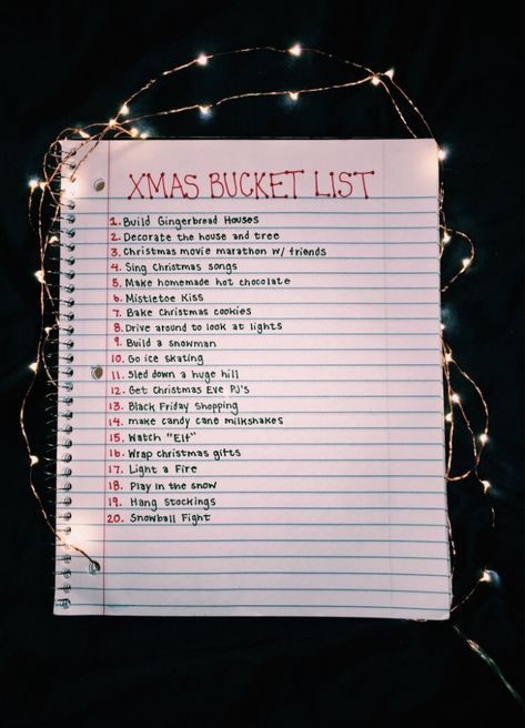 Xmas Bucket List, Vsco Christmas, Christmas Bucket List, Christmas Bucket, Winter Bucket List, Christmas Feeling, Christmas Inspo, List Ideas, Note Book