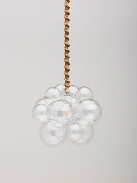 Pendant Lights | The Light Factory Bubble Light Chandelier, Glass Bubble Chandelier, Organic Glass, Bubble Chandelier, Glass Bubble, Indoor Lighting Fixtures, Bubble Lights, Contemporary Dining Room, Focal Points