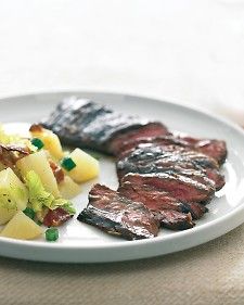 Balsamic Marinated Skirt Steak Marinated Skirt Steak, Steak Sides, Skirt Steak Recipes, Martha Stewart Recipes, Skirt Steak, Beef Dishes, Steak Recipes, Meat Dishes, Balsamic Vinegar