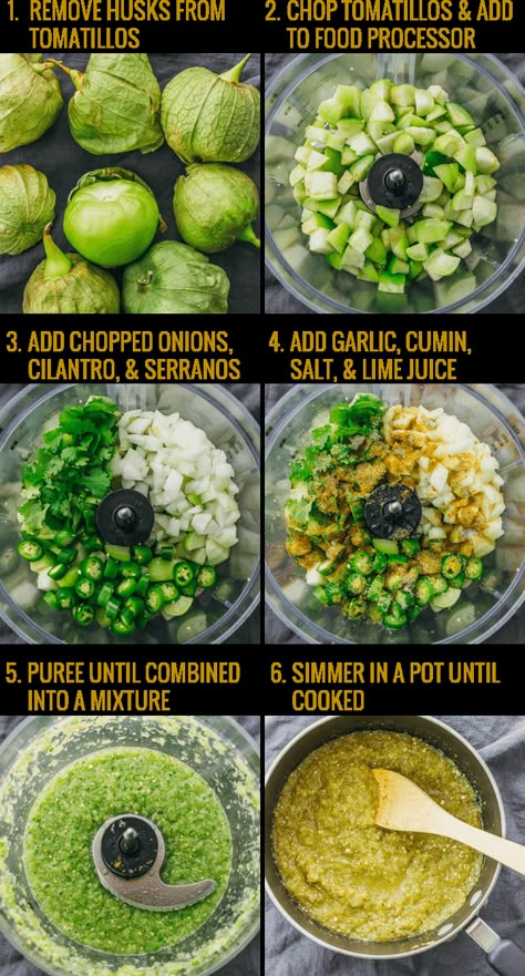 Tomatillo Recipes, Homemade Salsa Verde, Mexican Salsa Recipes, Salsa Verde Recipe, Tomatillo Sauce, Hispanic Food, Homemade Salsa, Sauce Tomate, Tapenade