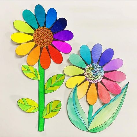 Osage Trail Middle School ART on Instagram: “COLOR WHEEL FLOWERS are a fun Early Finisher project that my middle schoolers really enjoy! . Color Wheel Flowers are available on my TPT…” May Art Projects, Art Projects For Middle Schoolers, Projects For Middle Schoolers, May Art, Color Wheel Art, October Art, Beginning Of Year, Middle Schoolers, Early Finishers