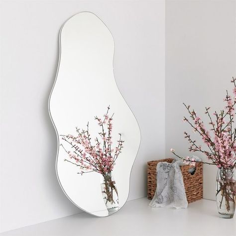 Asymmetrical Mirror Home Decor,Irregular Mirror,Aesthetic Mirror Wall Decor Mirror Asymmetrical, Asymmetric Mirror, Vintage Bathroom Mirrors, Cloud Mirror, Asymmetrical Mirror, Irregular Mirror, Mirror Aesthetic, Hallway Mirror, Wavy Mirror