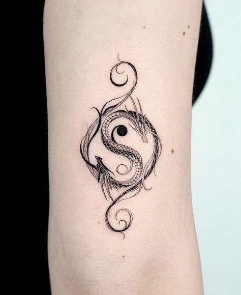 Yin Yang Tattoo, Tato Minimal, Yang Tattoo, Yin Yang Tattoos, Dragon Tattoo For Women, Wrist Tattoos For Guys, Tatuaje A Color, Spine Tattoos, Elegant Tattoos