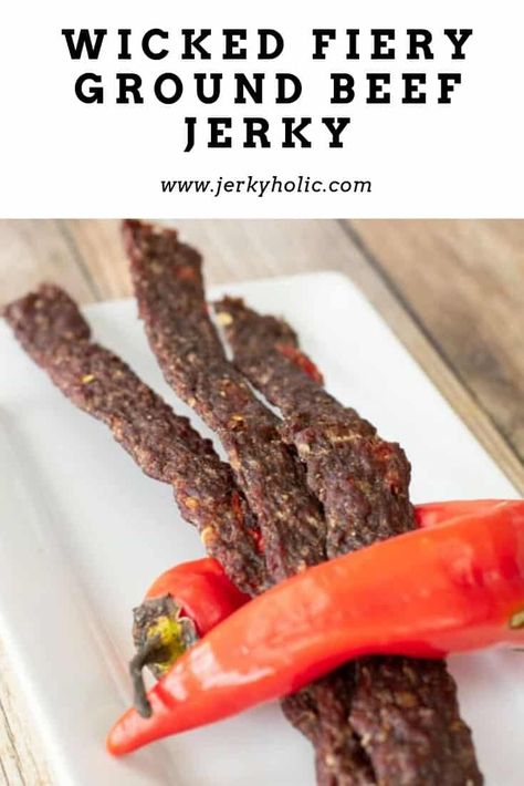 Turkey Jerky Recipe Dehydrator, Spicy Jerky Recipe, Jerky Seasoning Recipe, Ground Beef Jerky, Ground Beef Jerky Recipe, Beef Jerky Recipe Dehydrator, Jerky Recipes Dehydrator, Spicy Beef Jerky, Deer Jerky Recipe