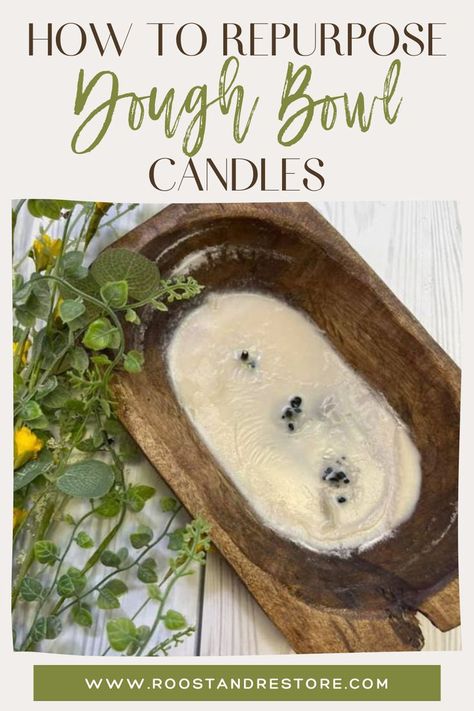 We all know dough bowl decor is super trendy right now. I love burning dough bowl candles but what do you do when you've burned all that wax?!! If you have one (or ten) at home and you’ve been struggling with how to repurpose it, this is for you! #roostandrestore #doughbowl #doughbowlcandle #farmhousediy Styling A Dough Bowl, Style A Dough Bowl, Dough Bowl Decor, Dough Bowl Candles, Bowl Candles, Simple Diy Home Decor, Summer Room Decor, Diy Porch Decor, Bowl Decor