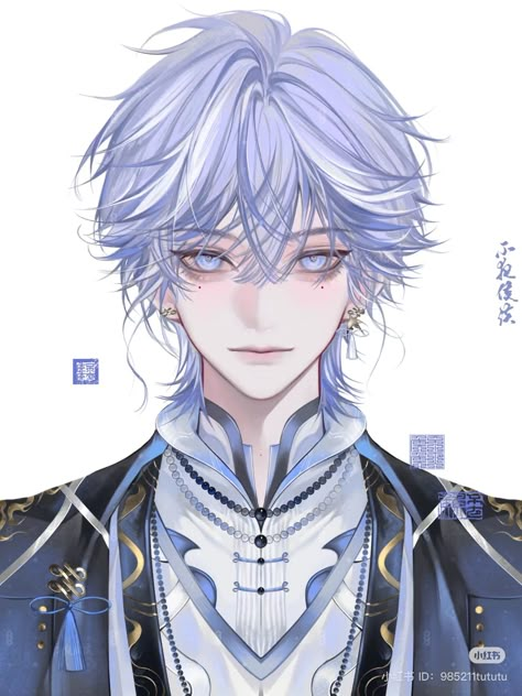 Blue Haired Anime Guy, Anime Hair References Male, Male Anime Hair, Long Hair Sketch, Anime Boy Long Hair, Anime Hairstyles Male, Blue Hair Anime Boy, Anime Picture Hd, Anime Boy Hair