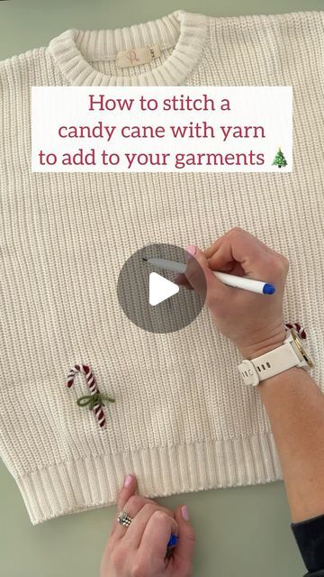 Diy Embroidered Sweater, Christmas Embroidery Sweatshirts, Embroidered Sweater Diy, Christmas Sweatshirts Diy, Embroidery Sweater Diy, Baby Christmas Sweater, Snowman Embroidery, Sweater Tutorial, How To Stitch