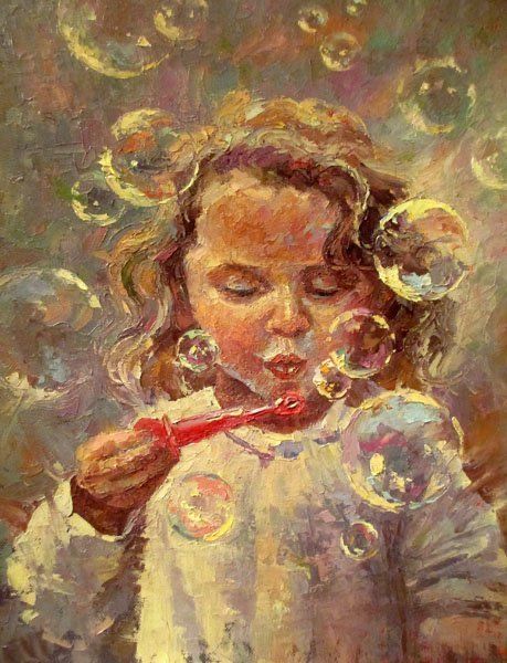 Brocha Teichman | Bubbles Capturing The Moment Art, Childhood Inspired Art, Childhood Memories Art Drawings, Childhood Nostalgia Art, Art About Childhood, Nostalgia Artwork, Painting Memories, Childhood Painting, Bubbles Painting