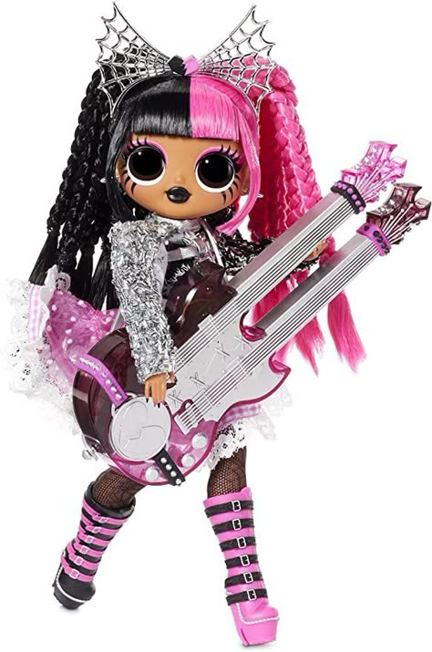 Amazon.com: LOL Surprise OMG Remix Rock Metal Chick Fashion Doll with 15 Surprises Including Electric Guitar, Outfit, Shoes, Stand, Lyric Magazine & Record Player Playset- Gift Toys for Girls Boys Ages 4 5 6 7+ : Toys & Games Lol Omg, Metal Chicks, Rock Metal, Doll Stands, Lol Dolls, Pretty Dolls, Cute Toys, Baby Shark, Fashion Doll