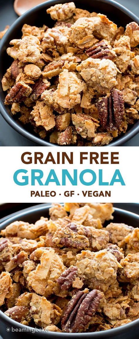 Grain Free Granola Recipe, Paleo Granola Recipe, Chunky Granola, Beaming Baker, Make Granola, Grain Free Breakfast, Granola Recipe Healthy, Paleo Granola, Granola Clusters