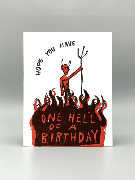 One Hell of a Birthday Card- #birthday #Card #Hell Check more at https://howcandothis.com/womenstyle/one-hell-of-a-birthday-card/ Happy Birthday Cards Diy, Artist Birthday, Student Choice, Fun Cards, Diy Gift Card, Uncommon Goods, Bday Cards, Birthday Stuff, Cute Birthday Cards