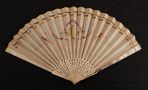 Lot 1108 - A Regency period ivory fan, with barrel Regency Fan, Regency Accessories, Regency Period, Event Exhibition, Antique Interior, Cream Silk, Silk Embroidery, 18th Century, Design Details