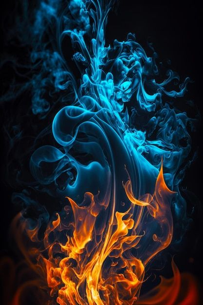 Primer plano de fuego azul y naranja sob... | Premium Photo #Freepik #photo #infierno #fondo-fuego #fuego #movimiento Flames Wallpaper, Paper On Fire, Fire Artwork, Fire And Water Art, Water And Fire, Fire And Water, Fire Wallpaper, Fuego Tattoo, Fire Background