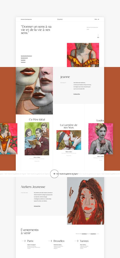 Painting Website Design, Portfolio Website Design Inspiration, Art Portfolio Website, Portfolio Website Inspiration, Web Design Inspiration Creative, Artist Portfolio Website, Website Layout Inspiration, Painting Website, Website Design Inspiration Layout