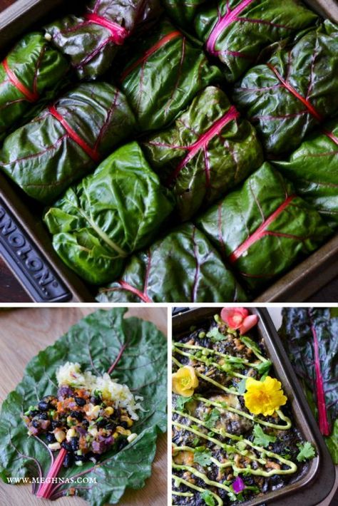 Swiss Chard Recipes Easy, Rainbow Chard Recipes, Enchiladas Healthy, Swiss Chard Recipes, Avocado Creme, Chard Recipes, Avocado Cream, Green Planet, Swiss Chard