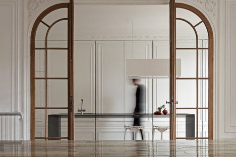 Home 10 by i29 Art Deco Door Frame, Invisible Kitchen, Interior Architects, Marble Floors, Window Detail, 아파트 인테리어, Paris Apartments, Interior Modern, Design Del Prodotto