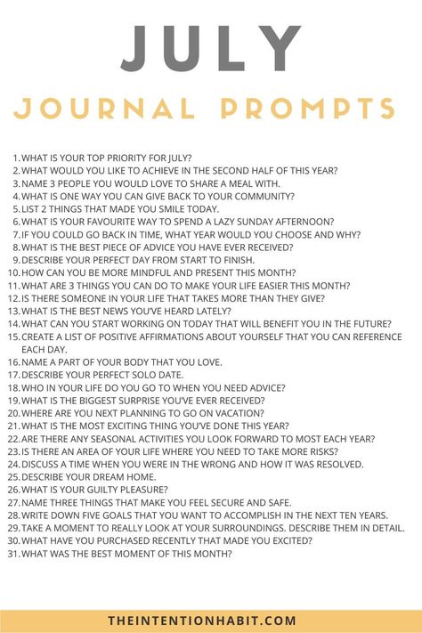 July Prompts 2024, July 2024 Journal Prompts, July Journal Ideas, July Writing Prompts, July Journal Prompts, July Prompts, 2024 Journaling, Monthly Journal Prompts, Journaling 2024