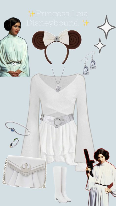 Princess Leia Outfits, Leia Outfits, Leia Disneybound, Princess Leia Costume, Leia Costume, Disney Bounds, Disney Bounding, Princess Leia, Senior Year