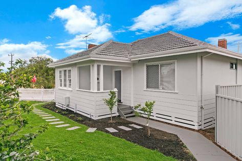 Renovating House, Cement Sheet, Weatherboard House, Wooden Floorboards, Cottage Renovation, Renovation Costs, Shed Doors, Cottage Exterior, Large Backyard