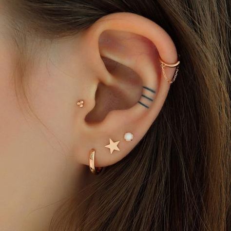 Ear Piercings Chart, Ear Lobe Piercings, Piercing Tragus, Cartilage Earrings Stud, Labret Piercing, Geode Earrings, 1 Tattoo, Cartilage Piercing, Cartilage Earrings