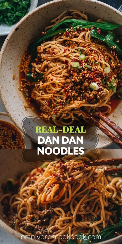 Dan Dan Noodle, Dan Dan Noodles Recipe, Szechuan Recipes, Dan Dan Noodles, Asian Noodle Recipes, Asian Meals, Noodle Recipe, Asian Noodle, Asian Food Recipes