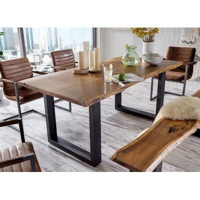 Live Edge Wood Dining Table, Acacia Wood Table, Wood Dining Bench, Live Edge Dining Table, Trestle Dining Tables, Dining Table With Bench, Dining Table Black, Live Edge Wood, Solid Wood Dining Table