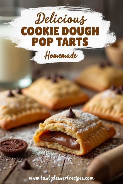 Craving a sweet, handheld treat that’s irresistibly delicious? These Homemade Cookie Dough Pop Tarts are here to revolutionize your mornings! Flaky golden pastry hugs a creamy, gooey cookie dough filling—perfect for breakfast, snacks, or dessert. 

Click through for the easy recipe to bake these crowd-pleasing gems! Learn how to whip up the perfect dough, master the filling, and even customize toppings. Ideal for busy days, lunchboxes, or cozy weekend brunches. 

#HandheldLunches #CookieDoughPops #PopTartsRecipe #BestBreakfastFoods #HappyBreakfast #HomemadeCookieDough #BreakfastCakeRecipes #PoptartRecipe #CasseroleRecipesBreakfast

Tag someone who needs this recipe in their life! Cookie Dough Pops, Perfect Dough, Homemade Cookie Dough, Breakfast Cake Recipes, Cookie Dough Filling, Poptart Recipe, Classic Chocolate Chip Cookies, Gooey Cookies, Homemade Cookie