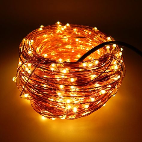 ER CHEN(TM) 165ft Led String Lights,500 Led Starry Lights on 50m Copper Wire String Lights + 12V DC Power Adapter(Warm White) Warm String Lights, Starry String Lights, Holiday String Lights, Outdoor Decorative Lights, Copper Wire Lights, Led Fairy String Lights, Starry Lights, Battery String Lights, Indoor String Lights