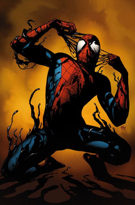 Ultimate Spiderman #25 Cover//Stuart Immonen/I - J/ Comic Art Community GALLERY OF COMIC ART Stuart Immonen, Art Spiderman, Symbiote Spiderman, Symbiotes Marvel, Ultimate Marvel, Bd Art, Ultimate Spider Man, Marvel Artwork, Marvel Spiderman Art