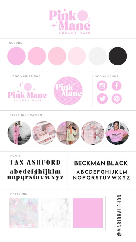 Business Logo Aesthetic, Salon Branding Ideas, Hair Salon Branding, Beauty Branding Design, Branding Mood Board Inspiration, Pink Branding, Logos Color, Instagram Branding Design, Make Your Own Logo