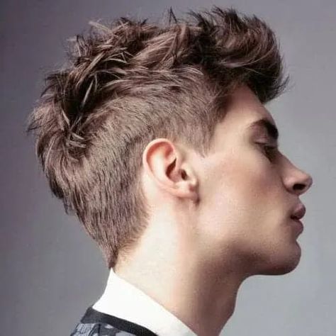 The faux hawk for boys is a less extreme version of the classic mohawk, AKA the faux mohawk. A longer strip of hair is left on top with cut, buzzed or shaved sides for a sleek contrast between the varying lengths. Ready to rock the hawk? We found many hairstyles for men variations that clearly show why this is the go to haircut for men. No matter your age, hair length, or texture, we’ll show you how to easily style this cut to improve your look. Boys Faux Hawk, Faux Hawk Haircut, Hawk Haircut, Faux Hawk Men, Fohawk Haircut, Faux Mohawk, Curly Faux Hawk, Diamond Face Hairstyle, Faux Hawk Hairstyles