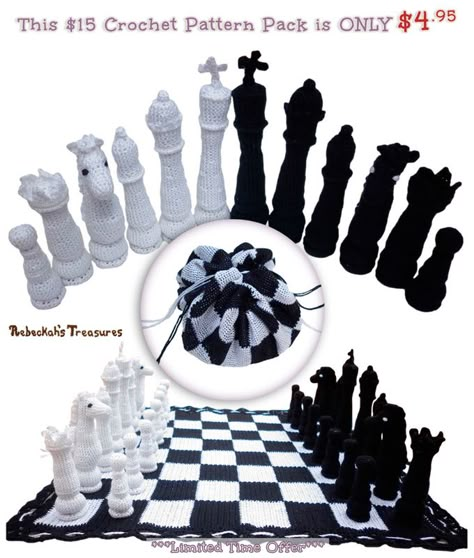 Crochet Chess Board, Crochet Chess Set, Crochet Chess Set Pattern Free, Chess Crochet, Wedding Crochet Patterns, Crochet Feather, Crochet Game, Crochet Store, Baby Crochet Patterns Free