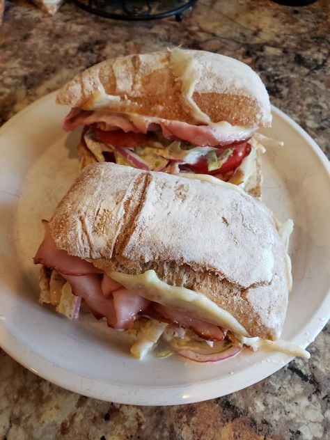 Ciabatta Grinder Salad Sandwich Grinder Salad Sandwich, Best Italian Meatball Recipe, Grinder Salad, Grinder Sandwich, Salad Sandwich Recipe, Chicken Zoodle Soup, Ciabatta Roll, Zesty Salad, Puff Pastry Tart